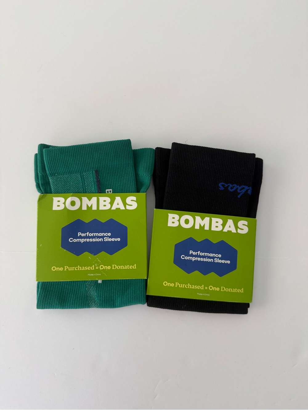 Bombas Performance Compression Sleeve Socks - Black & Teal